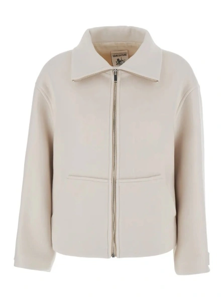 Jacheta 'Jeanie' White Jacket with classic collar and buttoned cuffs in wool for women