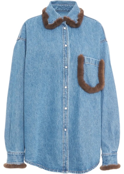 Jacheta Jeans jacket with fur details