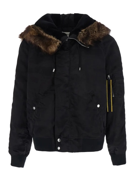 Jacheta look 58 AVIATORE BOMBER CON MONTONE TESSUTO CAMOUFLAGE IN JACQUARD