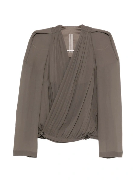 Jacheta Rick Owens gri din matase
