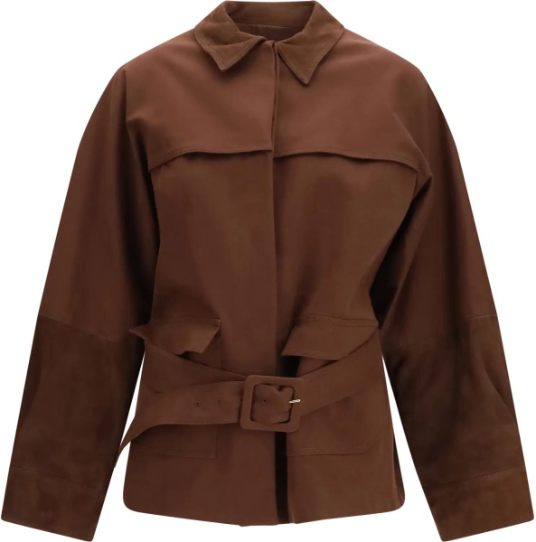 Jacheta Short Jacket with belt and suede details