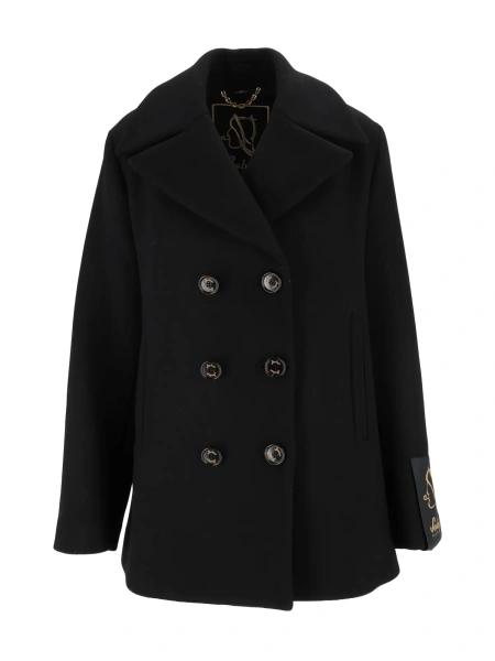 Jacheta SIBILLA PEACOAT, WOOL BLEND, BACK HALF-BELT, LIGHTWEIGHT PADDING, BRANDED BUTTONS