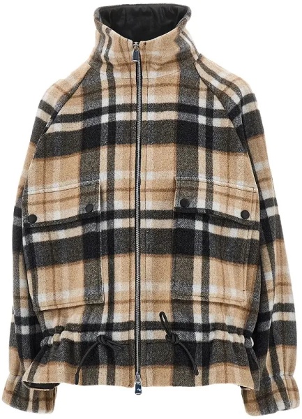 Jacheta Wool-blend caban with Check motif