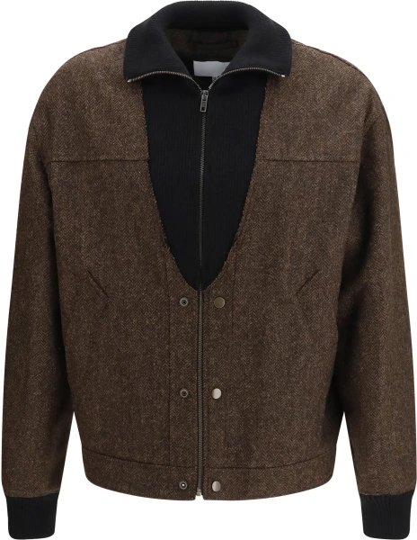 Jacheta Wool zip Jacket with high collar