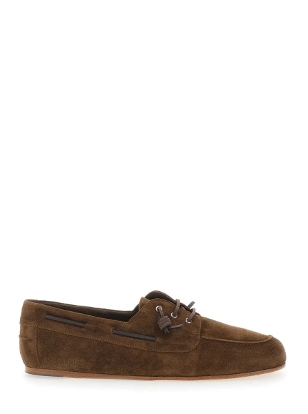 Mocasini Brown Loafers with Almond Toe in Suede for Men