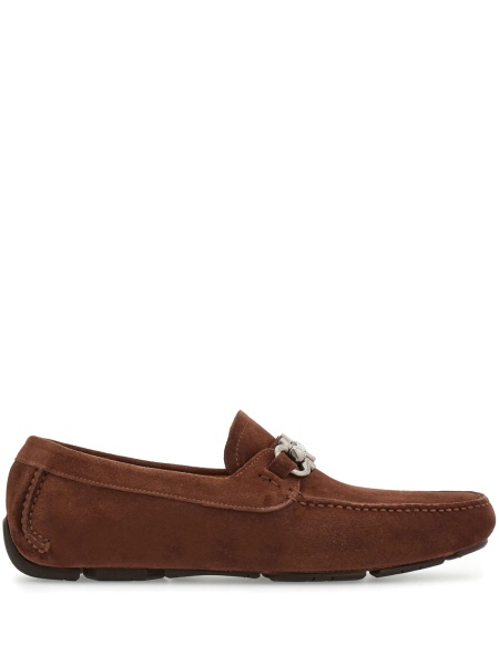 Mocasini Ferragamo gancini maro din piele