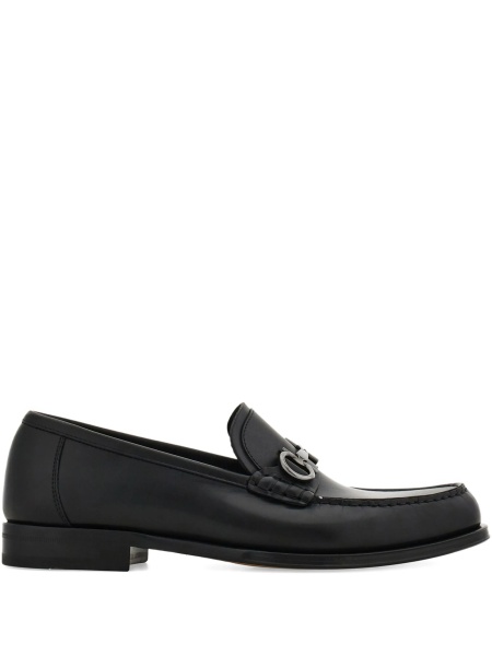 Mocasini Ferragamo gancini negri din piele