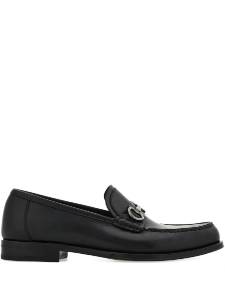 Mocasini Ferragamo gancini negri din piele