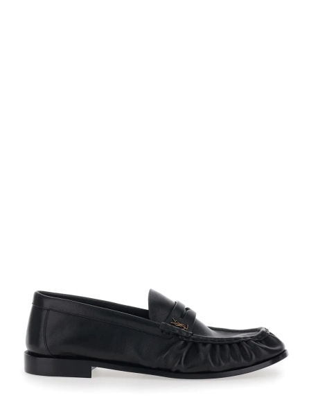 Mocasini Loafers with Cassandre Detail in Black Leather for Men