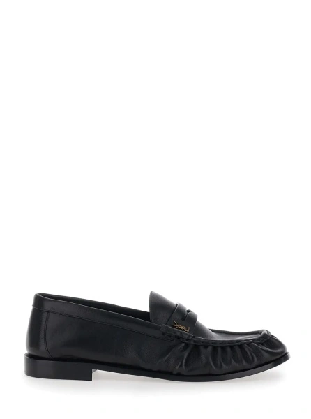 Mocasini Saint Laurent negri din piele