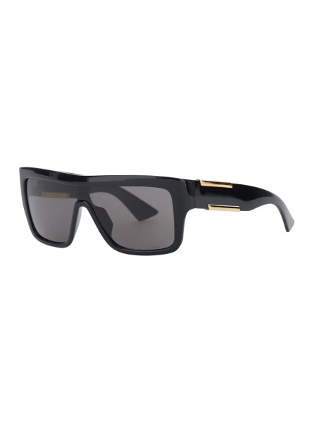 Ochelari Black Aviator Sunglasses with Square Lenses and Metal Plates on the Side in Plastic for Women
