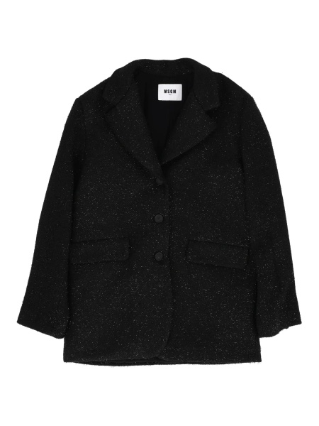 Paltoane RESCA LUREX COAT- JACKET GIRL NERO/BLACK