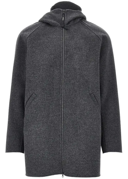 Palton Double wool coat with zip closure