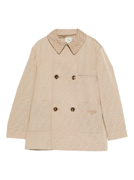 Palton Fendi neutru din polyester si bumbac