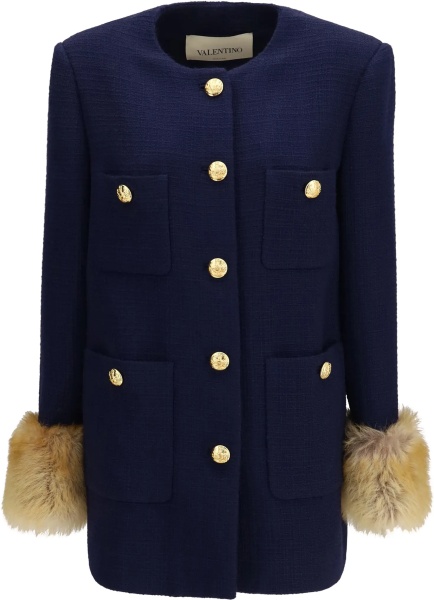Palton Wool tweed Caban Coat