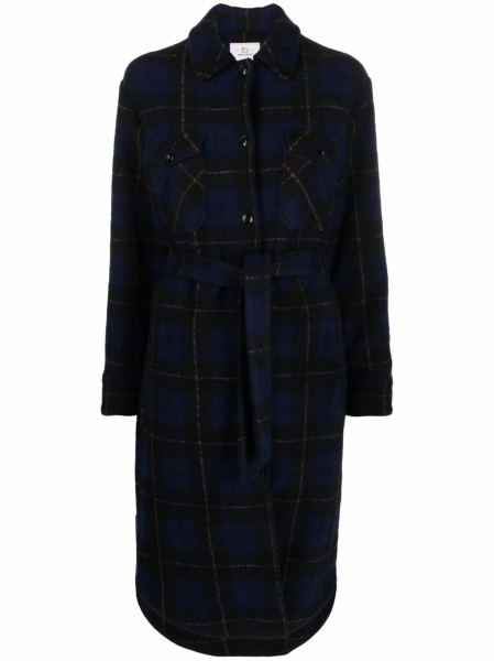 Palton Woolrich albastru din polyester si lana