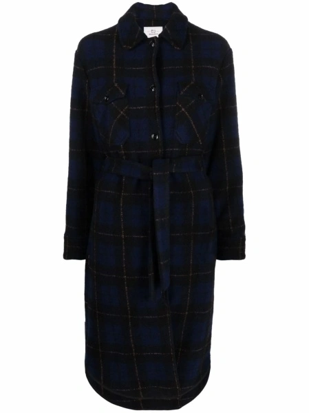 Palton Woolrich albastru din polyester si lana