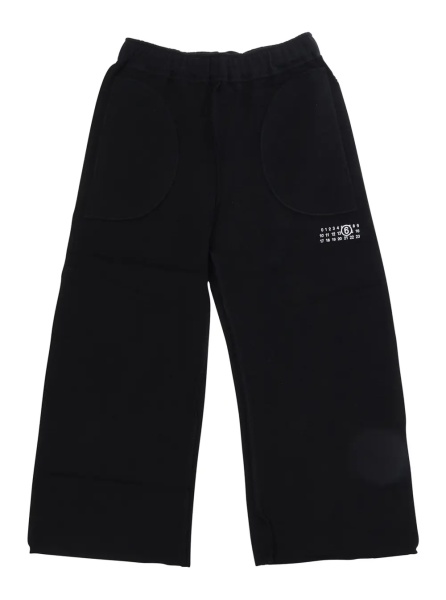 Pantaloni Black Pants with elasticated waist and numeric logo on the front in cotton Boy