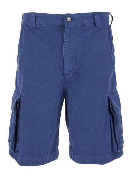 Pantaloni Blue bermuda shorts with two cargo pockets in cotton man