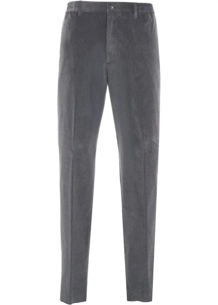 Pantaloni casual Tagliatore gri din catifea reiata