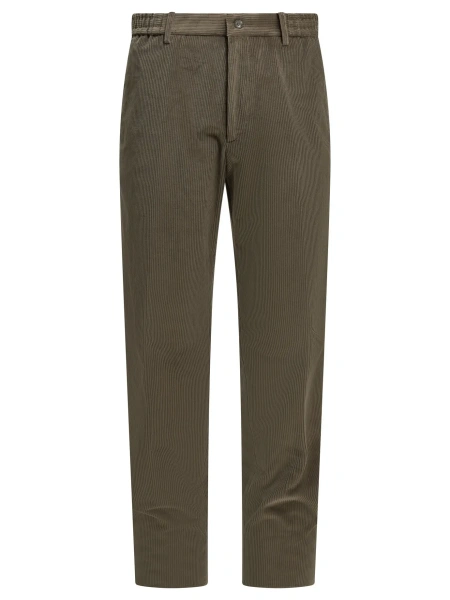 Pantaloni casual Tagliatore maro din catifea reiata