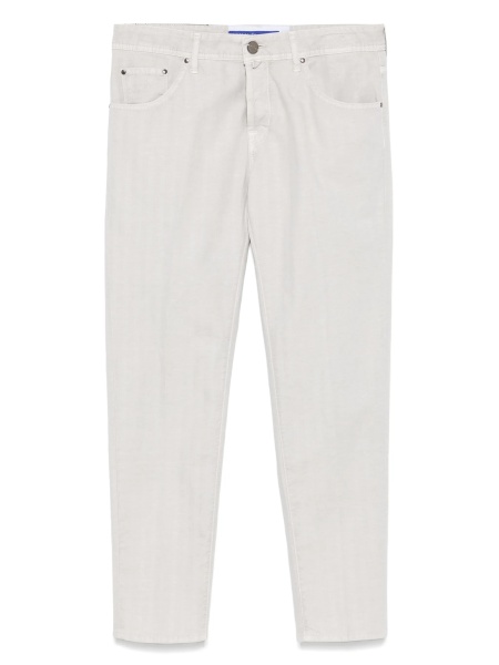 Pantaloni conici Jacob Cohen gri din elastan si bumbac