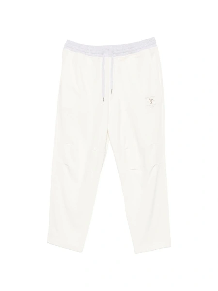 Pantaloni de trening Brunello Cucinelli albi din bumbac