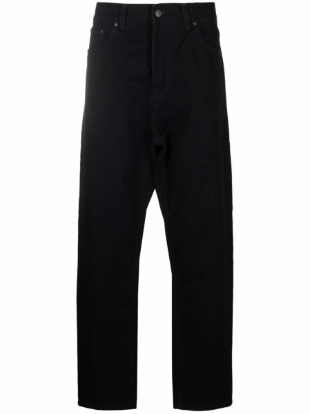 Pantaloni drepti Carhartt negri din bumbac organic