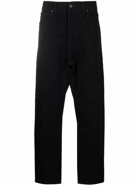 Pantaloni drepti Carhartt negri din bumbac organic
