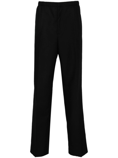 Pantaloni drepti Fendi negri din lana