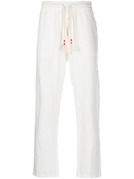 Pantaloni drepti Mc2 Saint Barth albi