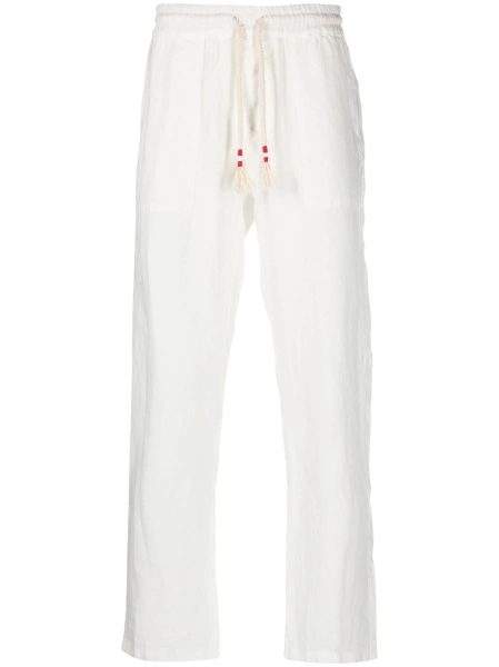 Pantaloni drepti Mc2 Saint Barth albi