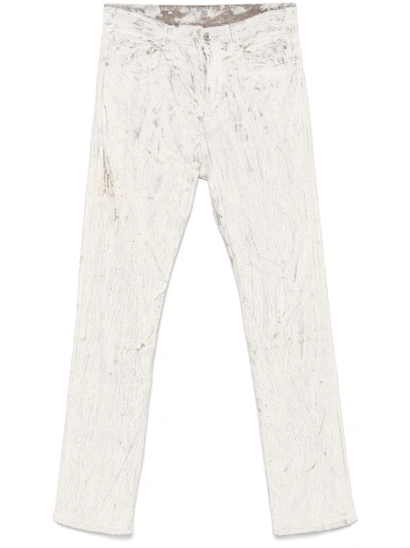 Pantaloni drepti Rick Owens albi
