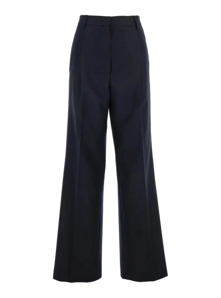 Pantaloni Dries Van Noten albastri din lana 'Portias'