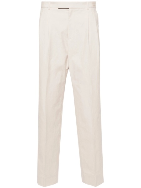 Pantaloni eleganti Gucci Horsebit neutri din polyester si bumbac
