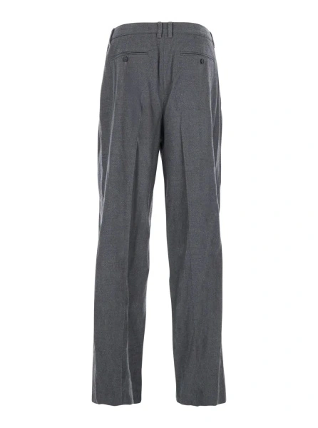 Pantaloni Grey Tailored Trousers with Front Pleats in Fabric Man