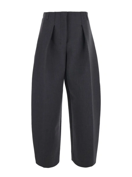 Pantaloni LE PANTALON OVALO is a pair of pants with pockets and front closure in gray for women