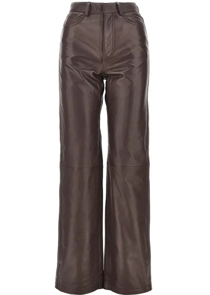 Pantaloni Leather straight leg pants