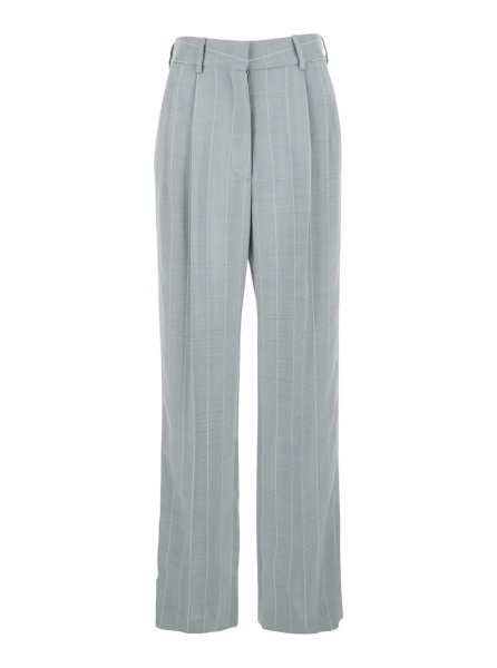 Pantaloni Light blue trousers with striped motif in viscose woman