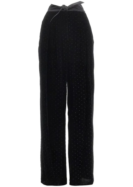 Pantaloni Lurex polka-dot velvet pants