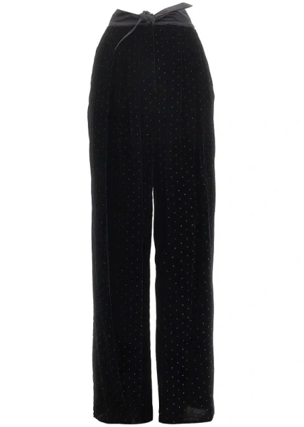 Pantaloni Lurex polka-dot velvet pants
