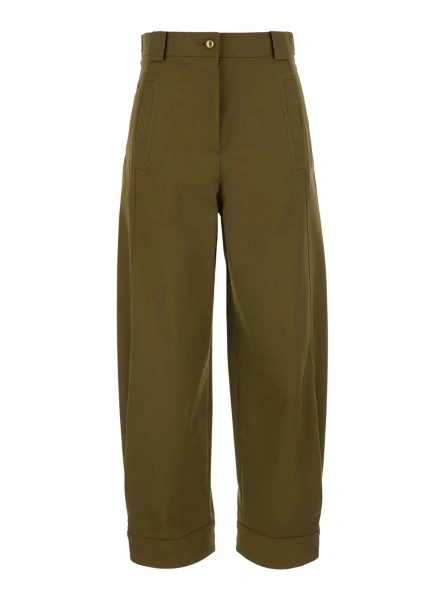 Pantaloni Max Mara verzi din bumbac