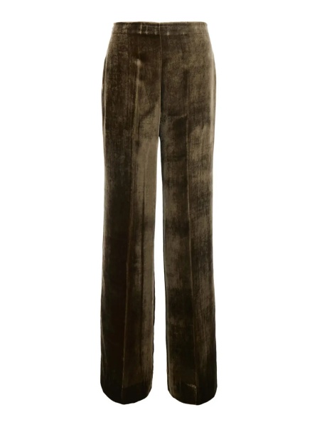 Pantaloni P.A.R.O.S.H. Brown Oversized pants with side zip closure in velvet for women