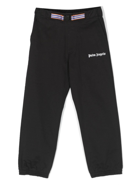 Pantaloni Palm Angels negri din spandex/elastan si bumbac