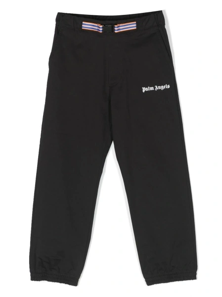 Pantaloni Palm Angels negri din spandex/elastan si bumbac