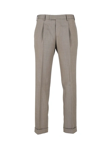 Pantaloni Pants - MASTER, 1 Pleat, Diagonal Pockets, Flap Back Pockets, Turn-Up