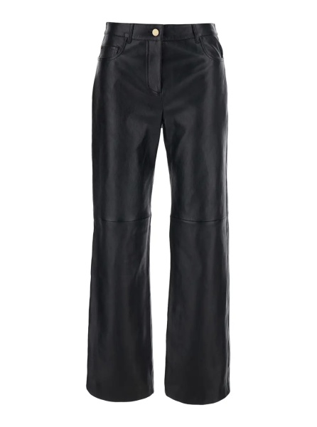 Pantaloni 'Pesca' Black Pants with Five-Pocket Design in Leather for Women