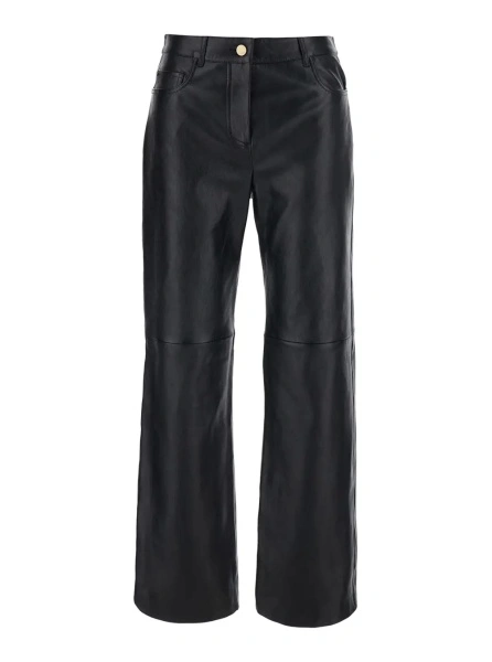Pantaloni 'Pesca' Black Pants with Five-Pocket Design in Leather for Women