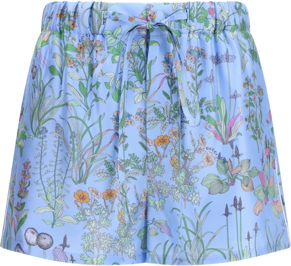 Pantaloni Printed silk twill Shorts