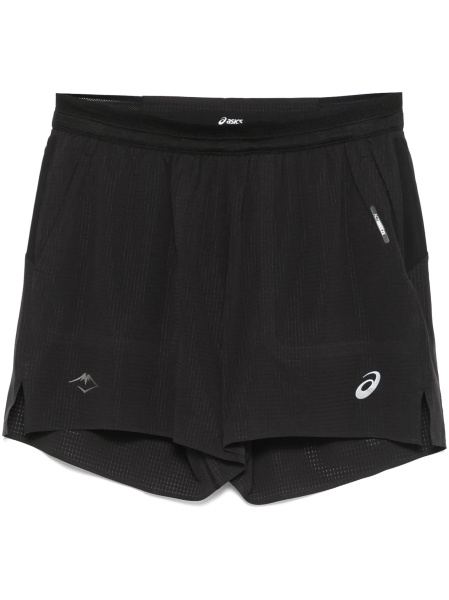 Pantaloni scurti ASICS negri din poliester reciclat si spandex/elastan